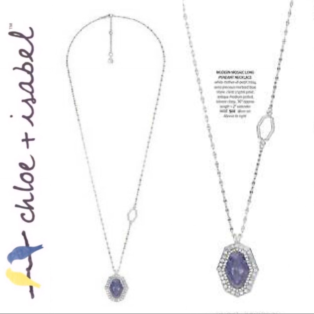 🆕 Modern Mosaic Long Pendant Necklace c+i N418